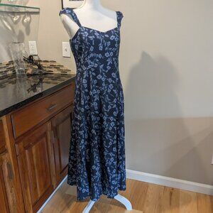 NEW Calypso St. Barth "Carine" Linen Blend Floral Midi Dress | Size S | NWT